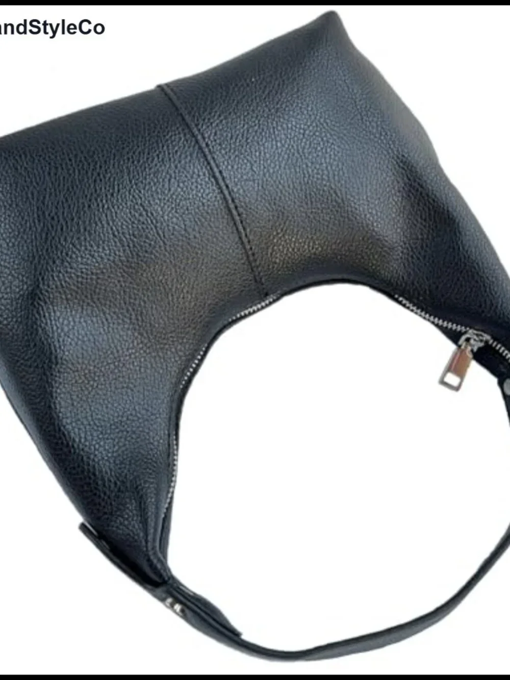 PU Leather Hobo Shoulder Bag Zipper Closure Top Handle Tote Clutch